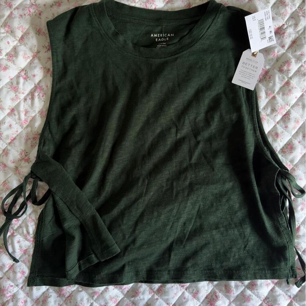 American-eagle Women's Green and Khaki Vest